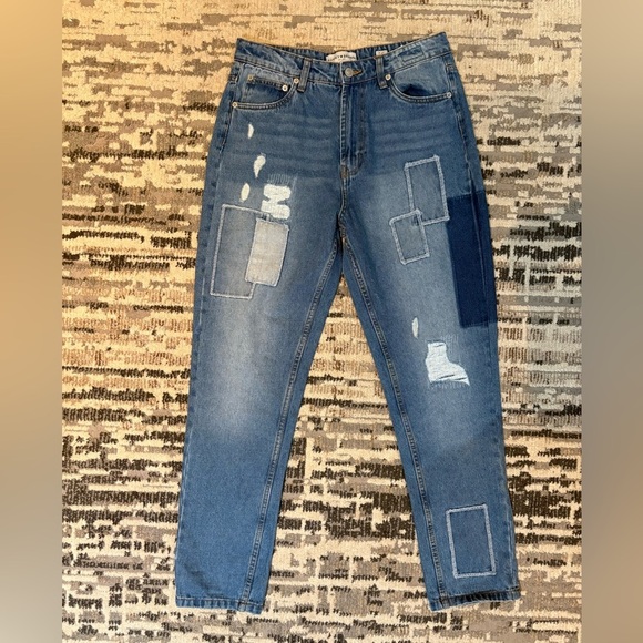 Lucky Brand Highrise Mom Patch Works Blue Jeans Size 6 Cotton - Picture 12 of 12